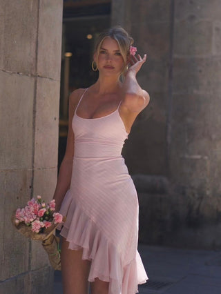 Lucia Ruffle Dress - Pink