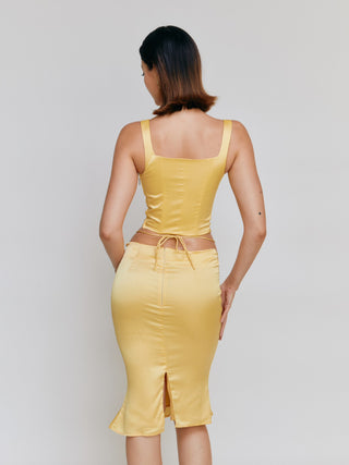 Moni Midi Skirt - Yellow