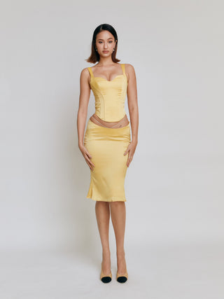 Moni Midi Skirt - Yellow