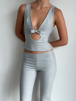 Christy Bow Top - Grey