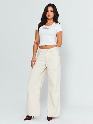 Melanie Boyfriend Denim - Ivory