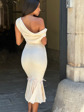 Eliana Midi Dress Bow Details