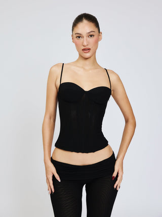 Cherie 90's Corset Mesh - Black