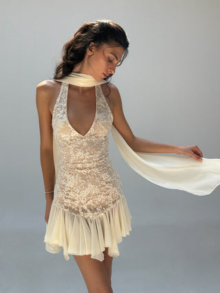Cherie Anais Mini Dress - Ivory