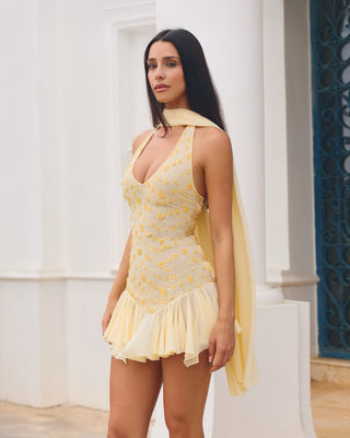 Cherie Anais Mini Dress - Yellow