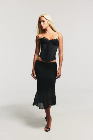 Cherie Bottoms Camille Midi Skirt Black