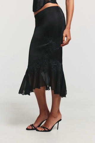 Cherie Bottoms Camille Midi Skirt Black
