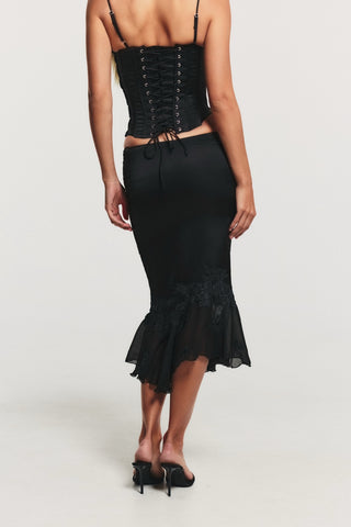 Cherie Bottoms Camille Midi Skirt Black
