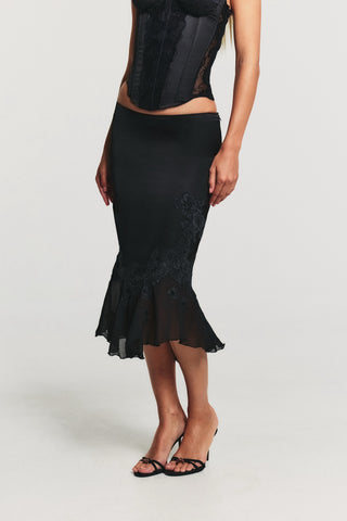 Cherie Bottoms Camille Midi Skirt Black