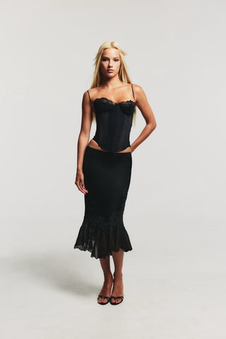 Cherie Bottoms Camille Midi Skirt Black