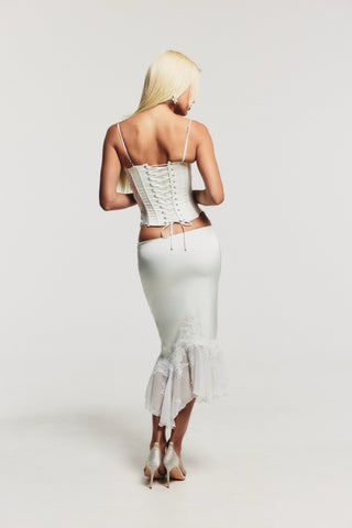 Cherie Bottoms Camille Midi Skirt White