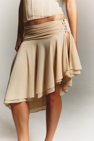 Cherie Bottoms Diana Midi Skirt Nude