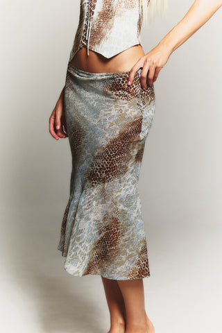 Cherie Bottoms Snakeskin Midi Skirt