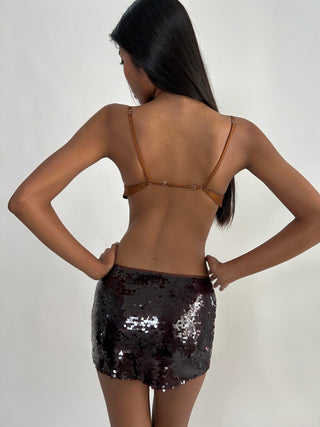 Cherie Bottoms XS Sample Belle Mini Skirt Brown