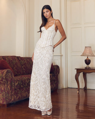 Cherie Carolyn Corset Sequined Lace Detali