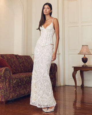 Cherie Carolyn Corset Sequined Lace Detali