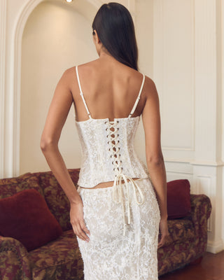 Cherie Carolyn Corset Sequined Lace Detali