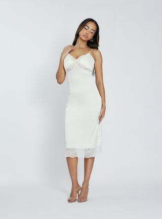 Cherie Daphne Midi Dress - Ivory