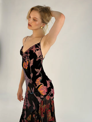 Cherie DRESS FS Black Floral Midi Dress - SOLDOUT