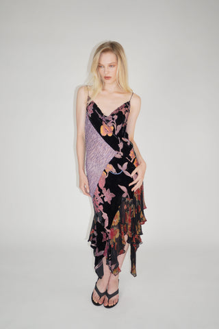Cherie DRESS FS Black Floral Midi Dress - SOLDOUT