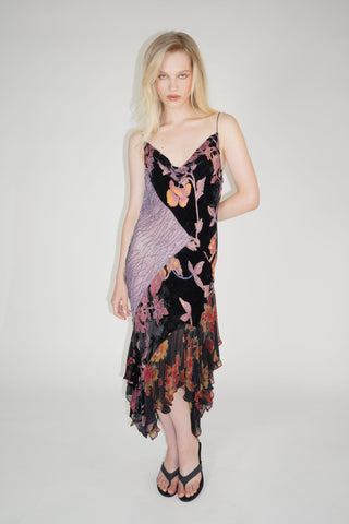 Cherie DRESS FS Black Floral Midi Dress - SOLDOUT
