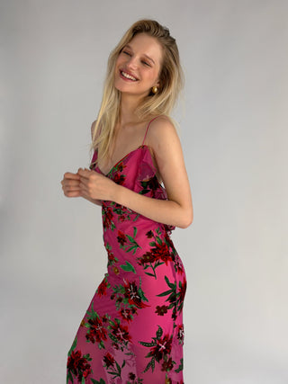 Cherie DRESS FS Pink Floral Maxi Dress