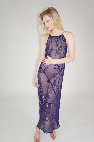 Cherie DRESS FS Purple Sequin Maxi Dress