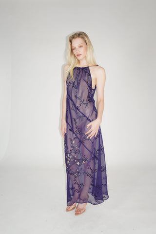 Cherie DRESS FS Purple Sequin Maxi Dress