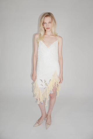 Cherie DRESS Ivory Ruffle Mini Dress