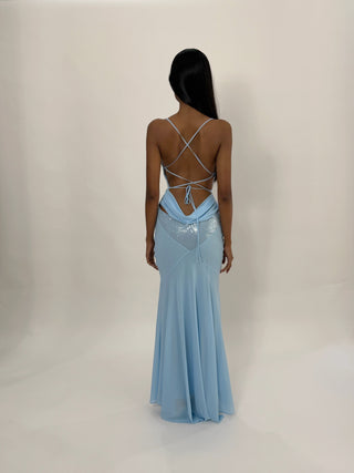 Cherie DRESS XS Sample Maxi Dress Blue