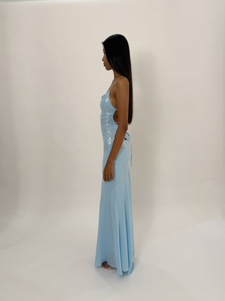 Cherie DRESS XS Sample Maxi Dress Blue