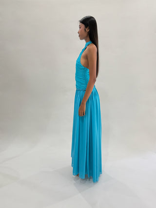 Cherie DRESS XS Sample Maxi Dress Blue