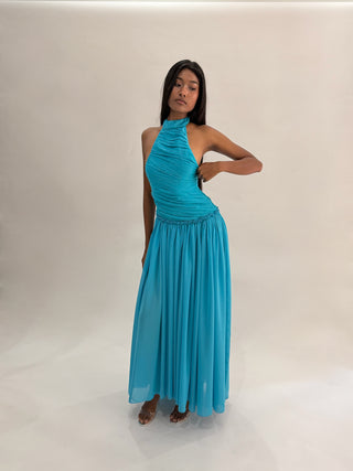 Cherie DRESS XS Sample Maxi Dress Blue