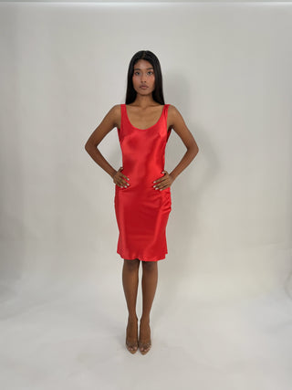 Cherie DRESS XS Sample Midi Dress Red