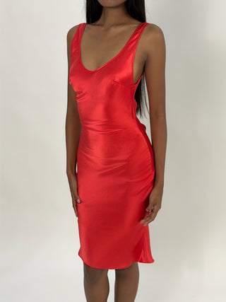 Cherie DRESS XS Sample Midi Dress Red