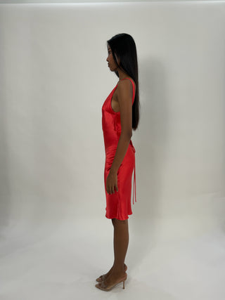 Cherie DRESS XS Sample Midi Dress Red