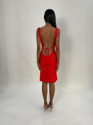 Cherie DRESS XS Sample Midi Dress Red