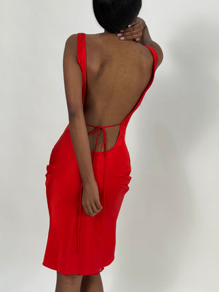 Cherie DRESS XS Sample Midi Dress Red