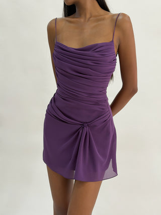 Cherie DRESS XS Sample Mini Dress Purple