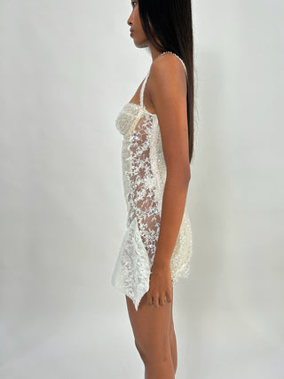 Cherie DRESS XS Sample Mini Dress White