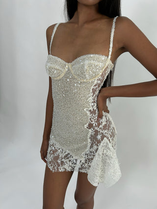 Cherie DRESS XS Sample Mini Dress White
