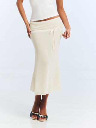 Cherie Eleni Midi Skirt - Chiffon Ivory