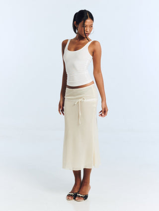 Cherie Eleni Midi Skirt - Chiffon Ivory