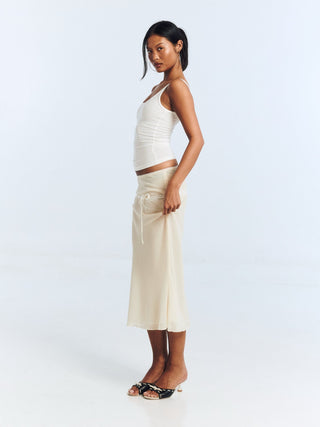 Cherie Eleni Midi Skirt - Chiffon Ivory