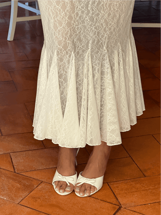 Cherie Eliana Midi Dress White Lace