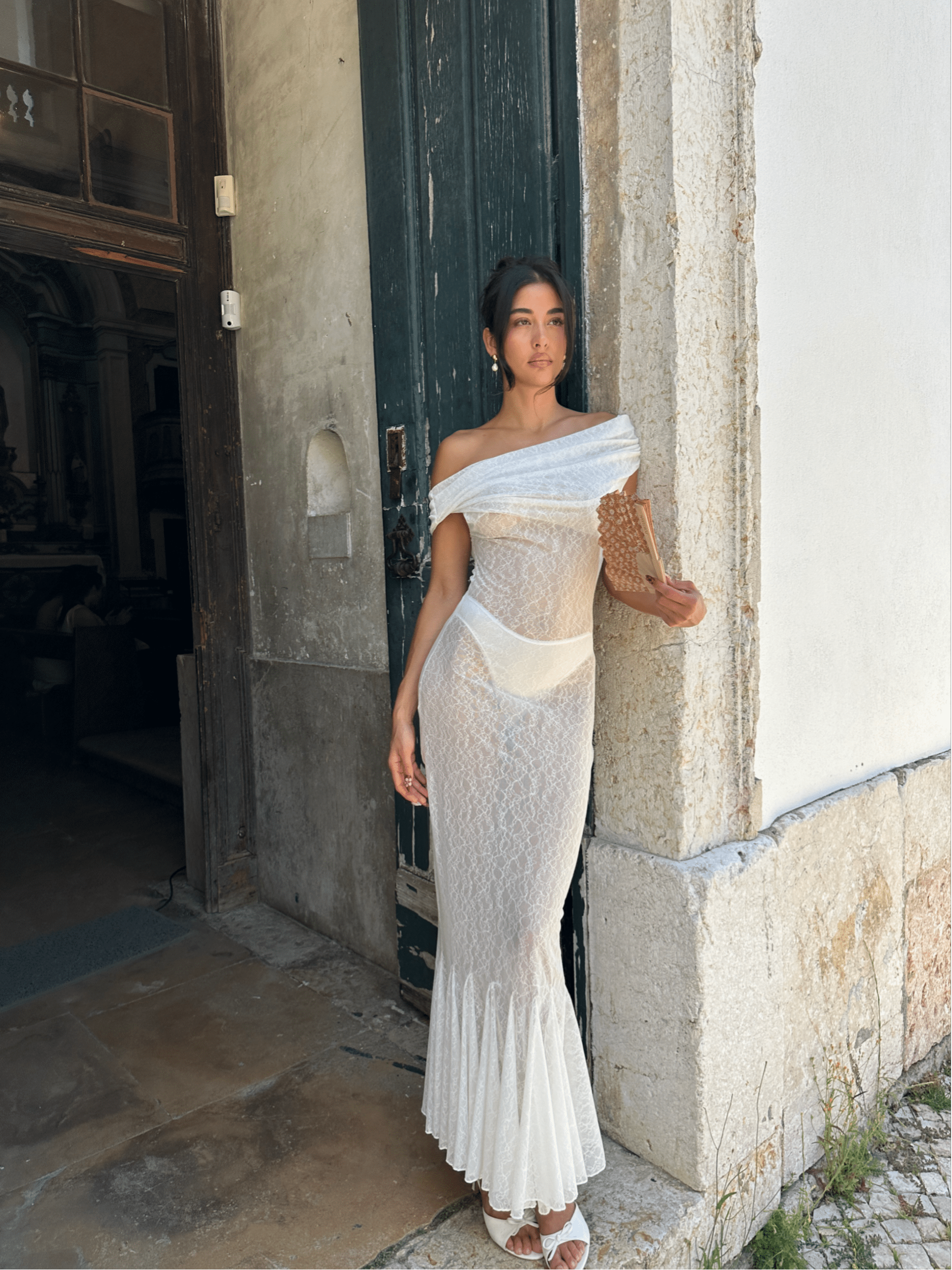 Eliana Midi Dress White Lace L - PREORDER Eliana Midi Dress White Lace L - PREORDER