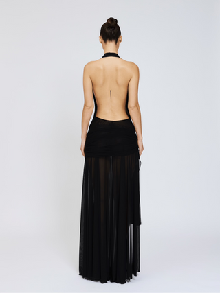 Cherie Evelyn Maxi Dress Mesh - Black