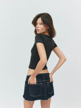 Cherie Hannah Mini Skirt - Dark Blue