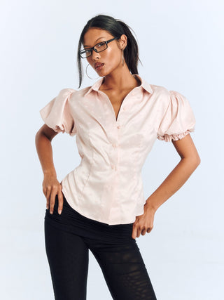 Cherie Heather Blouse Top - Pink