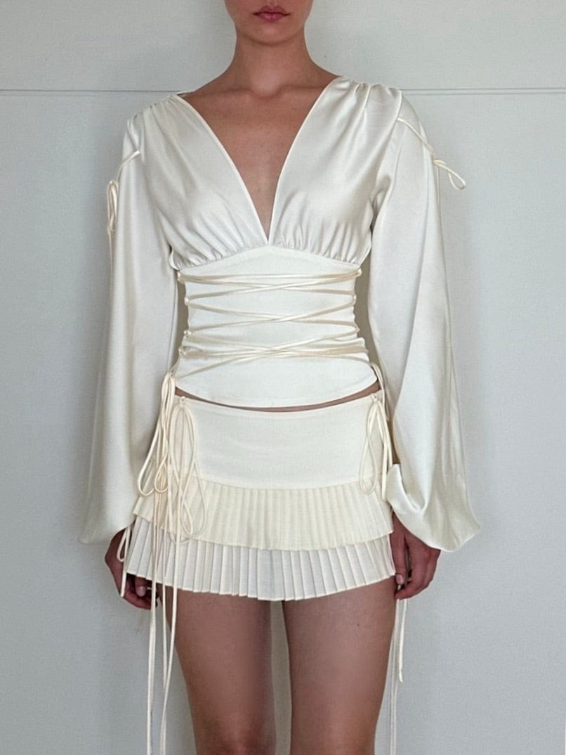 Iris Long Sleeve Shirt - Ivory XS Iris Long Sleeve Shirt - Ivory XS
